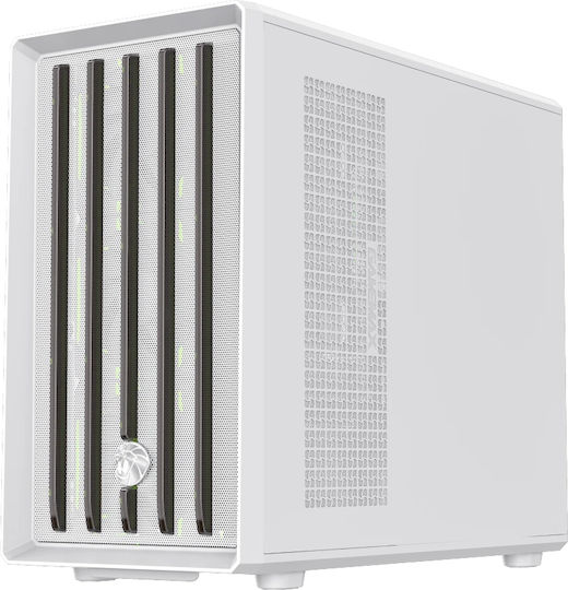 GameMax CLAW 360 Gaming Mini Tower Κουτί Υπολογιστή με Πλαϊνό Παράθυρο και ARGB Φωτισμό Λευκό