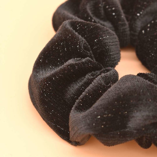 Scrunchies Glitter Ластик За Коса Черен