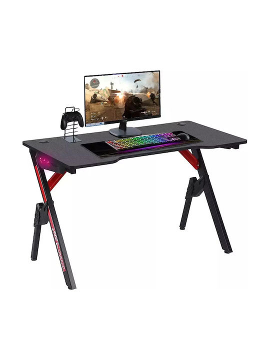Γραφείο Gaming Ξύλινο Ροζ με Μεταλλικά Πόδια & LED 80x30x73εκ.