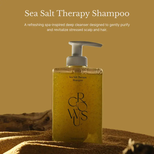 Growus Sea Salth Therapy Shampoo for Sensitive Scalp Against Dandruff & Hair Loss for Oily Hair 500ml