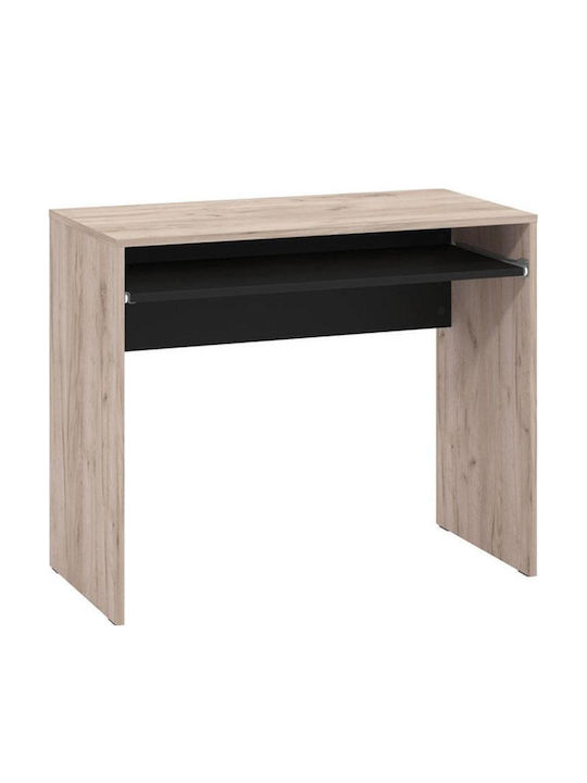 Γραφείο Paris Ξύλινο Grey Oak-Μαύρο 90x45x74εκ.