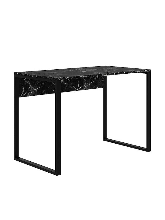 Desk Inna Wooden Black with Metal Legs 110x60x75cm