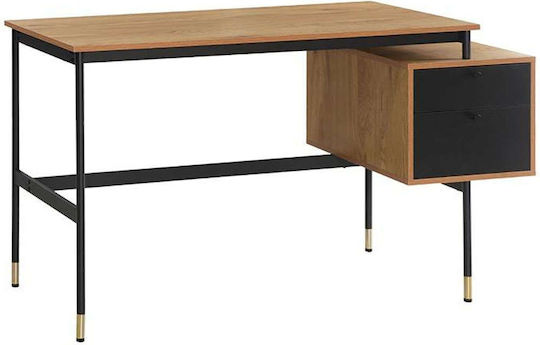 Γραφείο Living 138x54x73εκ. Grey Oak-Μαύρο