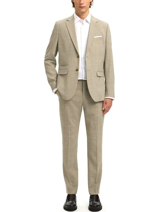 Summer Men’s Suit Jacket With Slim Fit Beige