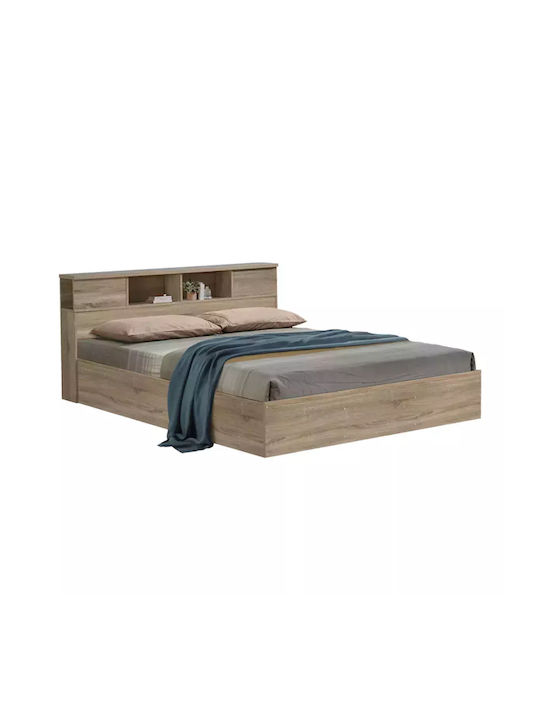 Olympus Double Bed Wooden Natural With Slats For Mattress 160x200cm