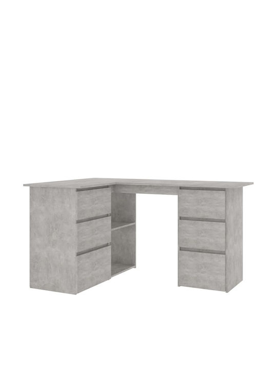 Birou Colțar din Lemn Gri 145x100x76cm