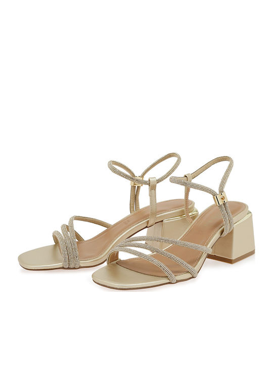 Sandals with Strass Gold W4700319394Z-L.GOLD STRASS WITH M2645-04 Metallic