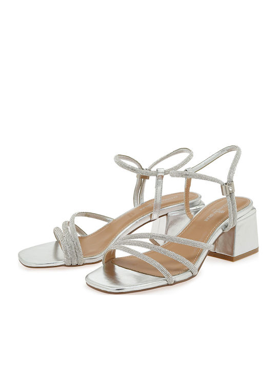 Sandals with Strass Silver W47003193E94-Clear Strass with Silver HQ-2025-02 Metallic