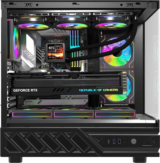Darkflash DS950 Gaming Mini Tower Κουτί Υπολογιστή με Πλαϊνό Παράθυρο και ARGB Φωτισμό Μαύρο