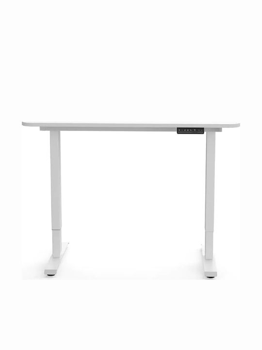 Γραφείο Walkingdesk Ξύλινο Λευκό με Μεταλλικά Πόδια & Ρυθμιζόμενο Ύψος 100x57x70εκ.