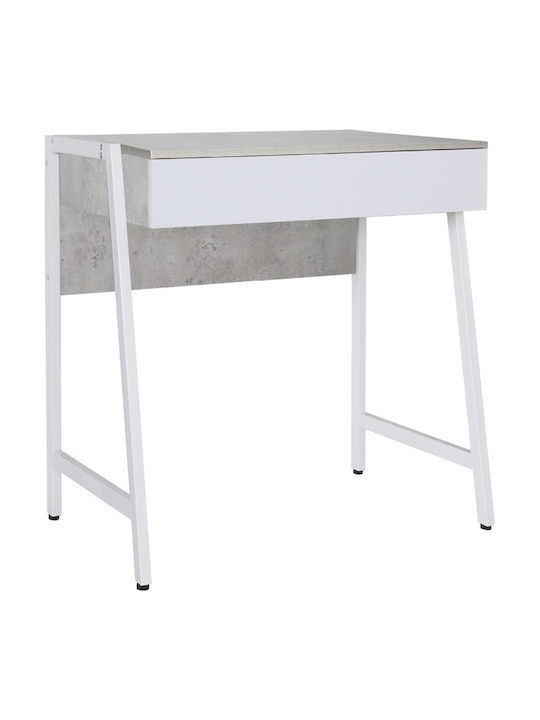Desk Cement Effect Gray White MDF PVC Legs 100x48x76 cm