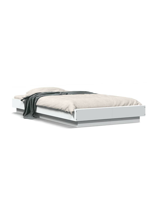 Υπόστρωμα Pat Single Din Lemn Alb Cu Plăci Pentru Saltea 90x200cm