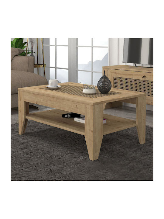 Rechteckiger Zentraler Kaffeetisch Madura Holz Beige M90xT60xH40cm GP042-0077 Stück