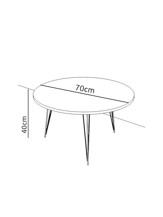 Rundes Zentral Kaffeetisch Tayo Holz Cordoba M70xL70xH40cm