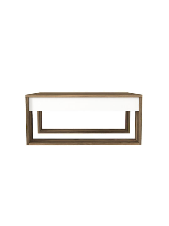 Rectangular Central Coffee Table Gorder Wooden Brown M80xW60xH35cm