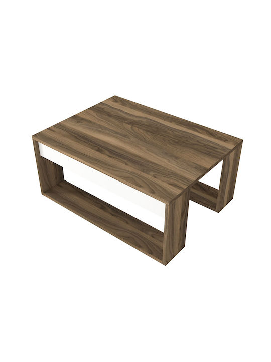 Rectangular Central Coffee Table Gorder Wooden Brown M80xW60xH35cm