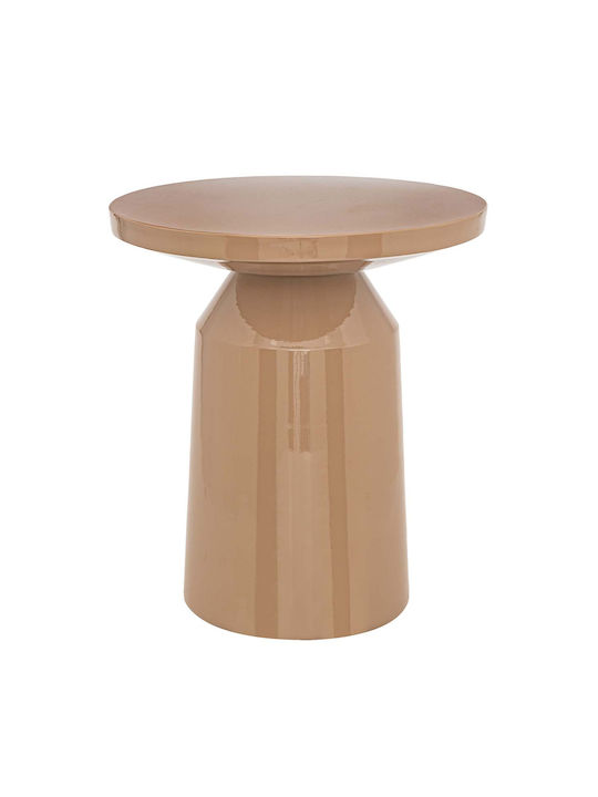 Round Side Metal Coffee Table Beige W38xL38xH44cm