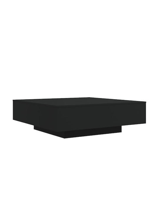 Square Central Wooden Coffee Table Black W100xD100xH31cm