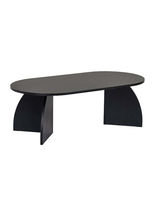 Οβάλ Κεντρικό Τραπεζάκι Melina από Μασίφ Ξύλο Wood Black Μ120xΠ60xΥ40εκ.