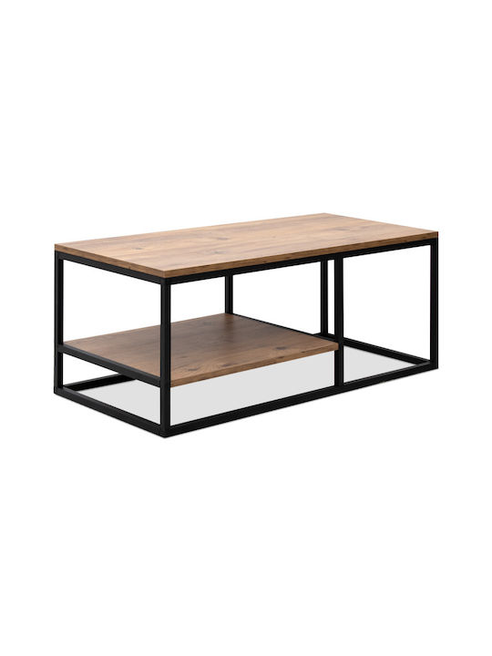 Rechteckiger Zentral-Kaffeetisch Kane Holz Pine Oak M106xL50xH42cm