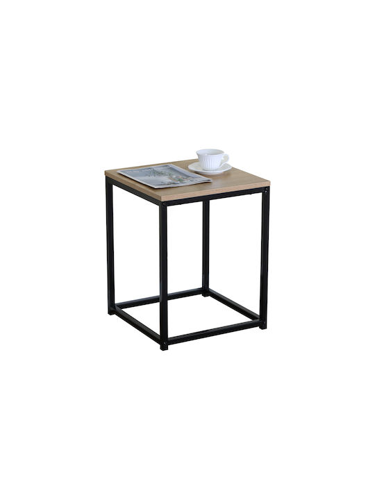 Square Side Table Rea Metal Sonoma Black W40xL40xH50.1cm