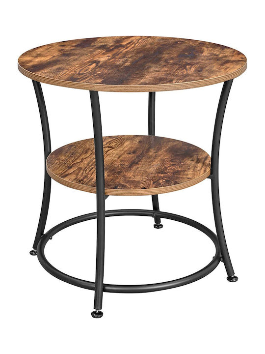 Round Side Table Wooden Brown L55xW55xH55cm.