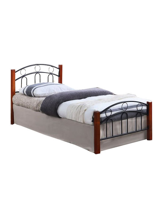 Norton Double Metal Black Bed Suitable for Mattress 140x190cm E8108