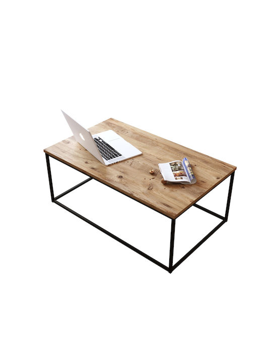 Rectangular Central Coffee Table Renfrew Made of Solid Pine Wood/Anthracite W100xD60xH40cm