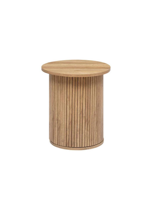 Round Side Coffee Table Colva Made of Solid Wood Natural Wood Colour W45xL45xH50cm