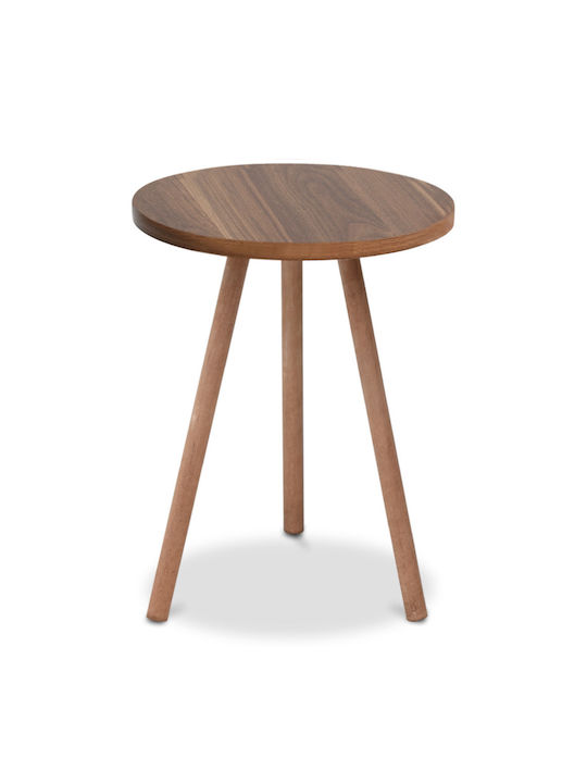 Round Side Table Roma Wooden Brown 33.5x33.5x46 cm