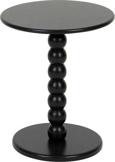 Round Side Coffee Table Chamlo Wooden Black W38xL38xH46.5cm