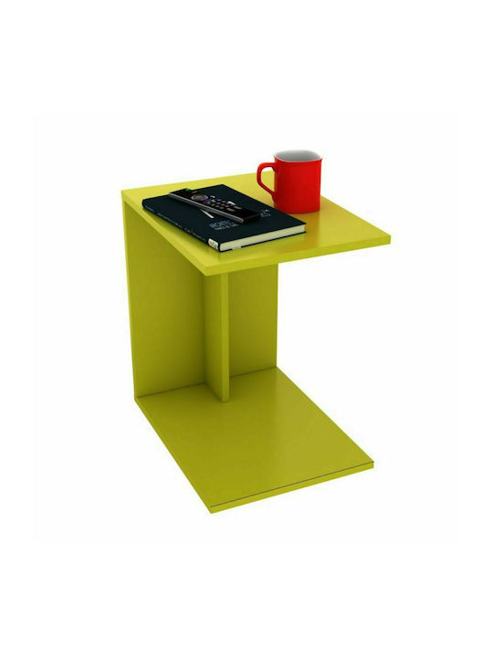 Rechteckiger Beistelltisch C-Shape Holz mit Rädern Grüne M35xL45xH60cm Fidelio