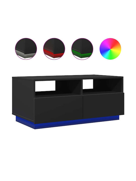 vidaXL Rechteckiges Zentral Kaffeetisch Aus Holz Schwarz M90xL49xH40cm