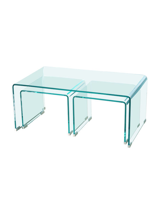 Set Zigon Rectangular Crystal Plus Din Sticlă 3 Buc M90xL50xÎ38cm