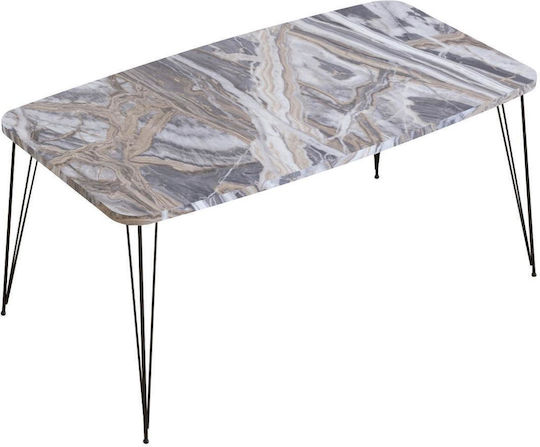 Mese De Cafea Rectangular Central Femi Din Lemn Gri L90xL50xÎnălțime40cm