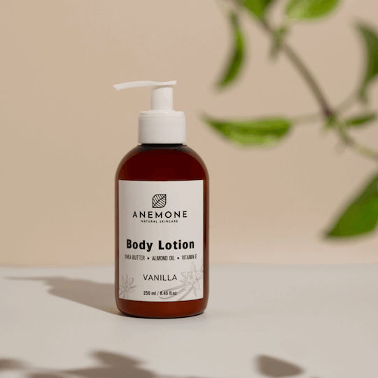 ANEMONE Vanille Feuchtigkeitsspendende Körperlotion mit Sheabutter & Vanille Duft 250ml