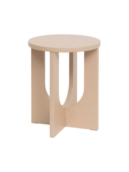 Masă Laterală Rotundă Bloom Din Lemn Culoarea Alunei L40xLățime40cm