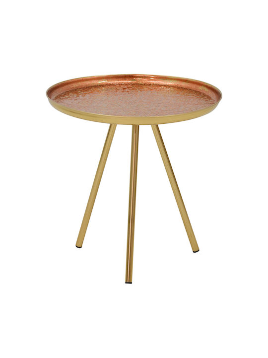 Rundes Beistelltisch Jacksie Metall Bronze-Gold M46xL46xH48cm