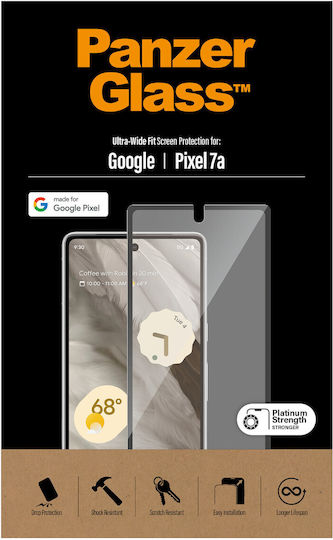 PanzerGlass Ultra Wide Fit Antibacterian Screen Protector (Google Pixel 7a)