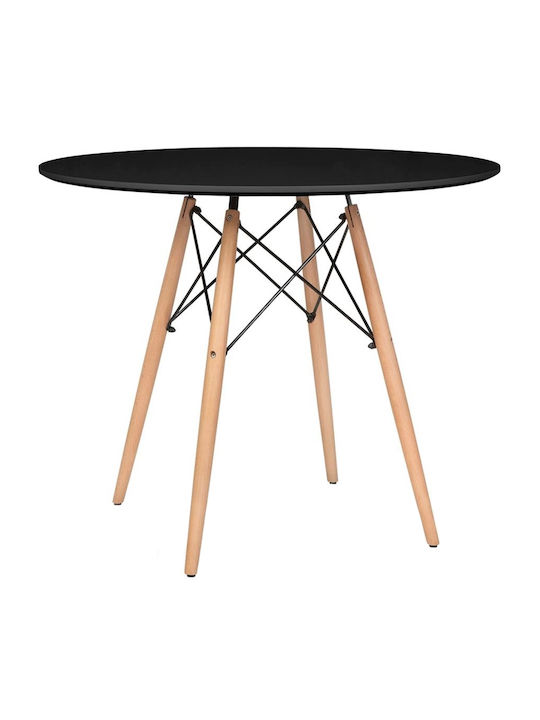 Fiorino Round Τραπέζι Τραπεζαρίας Ξύλινο 80x80x74εκ.