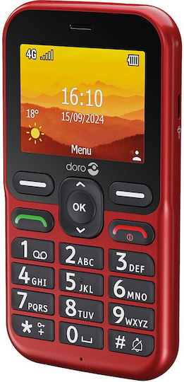 Doro Leva L10 Single SIM Κινητό με Κουμπιά Κόκκινο