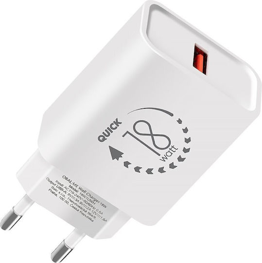 Obal:Me Wireless Charger with USB-A Port 18W Quick Charge 3.0 White