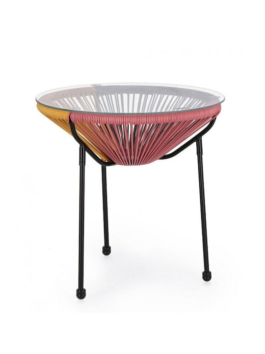 Round Side Table Parker Glass Multicolour M50xL50xH50cm