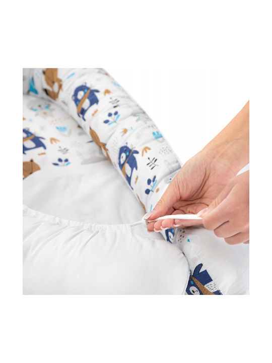 Les Deglingos Baby Nest Pillow Bear And Fox White