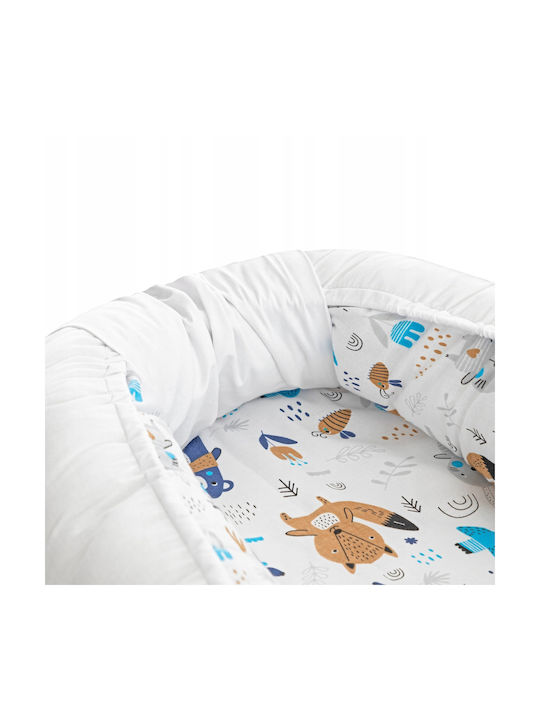 Les Deglingos Baby Nest Pillow Bear And Fox White