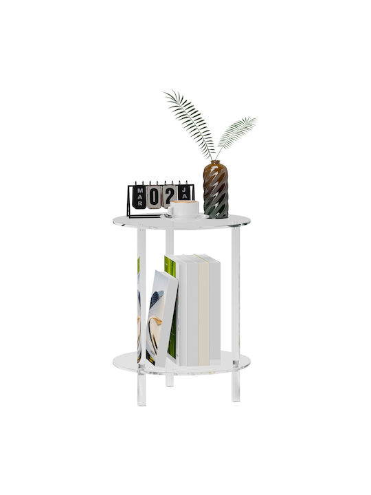 Round Side Table Transparent M40xL40xH50cm