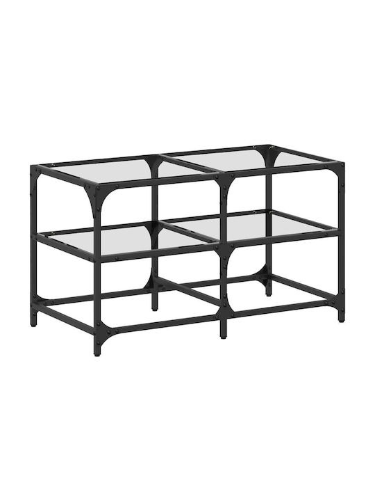 Square Central Glass Coffee Table Transparent M78.5xW40xH45cm