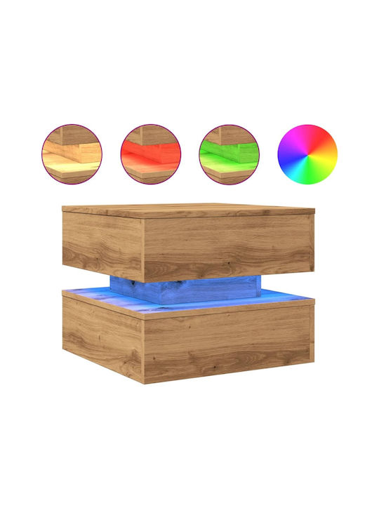 Square Side Table Wooden Artisian Oak 50x50x40cm