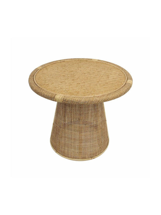 Round Side Table Kamira Wooden Natural W59xD59xH49.5cm