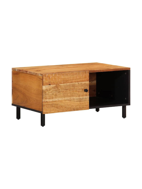 Rectangular Central Coffee Table Made of Solid Acacia Wood M80xW50xH40cm